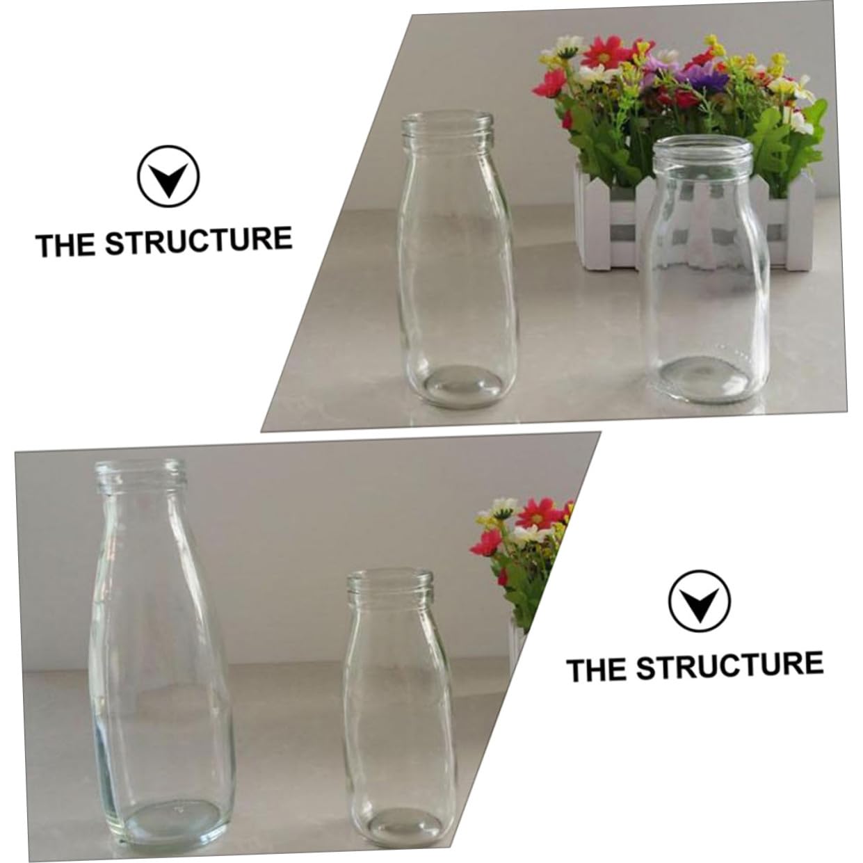 Bottiglie in Vetro da 500ml con Coperchio, 4 Pezzi