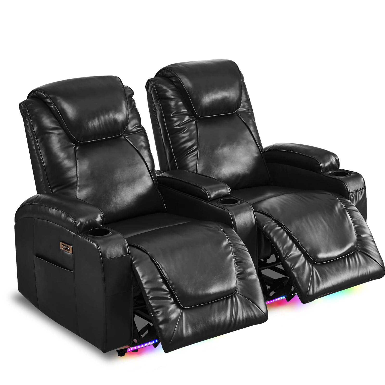 rv reclining loveseat recliner wall hugger reclinersrv theater seating seats theater chair theater recliner sofa love seat with led lightusbtype ccup holderspower recliner chair black 62
