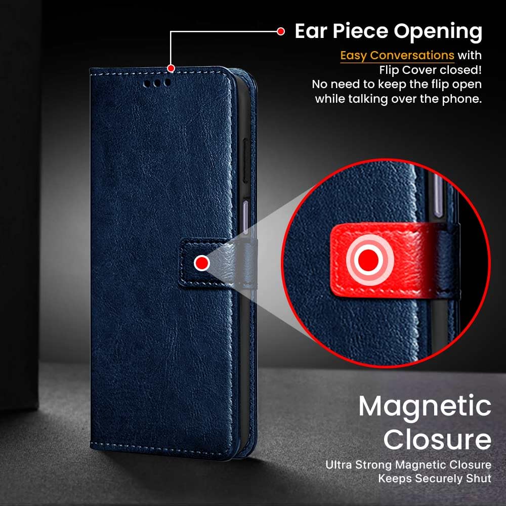 WOW IMAGINE Shock Proof Flip Cover Back Case Cover for Samsung Galaxy M17e 5G | F70e 5G | M07 | F07 | A07 | A07 5G (Flexible | Leather Finish | Card Pockets Wallet & Stand | Blue) — Amazon image 6