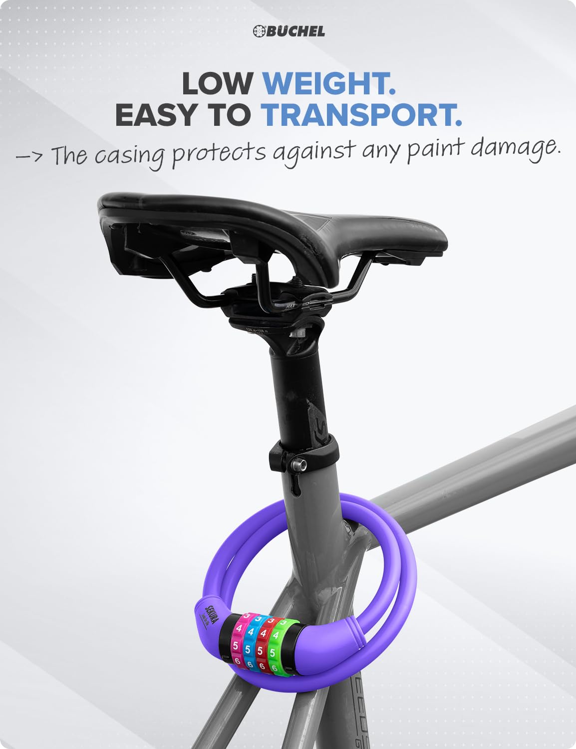 Büchel Antifurto per biciclette per bambini I Colorato e senza chiave I Antifurto per biciclette a combinazione, accessori per biciclette per bambini, antifurto per biciclette per bambini