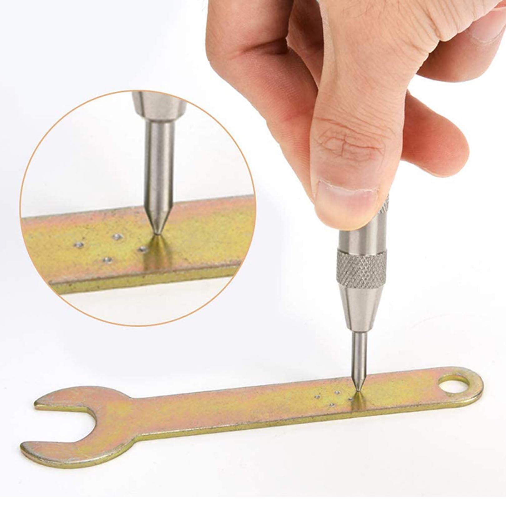 2 Pièces Pointeau a Frapper,Center Outillage Pointeuse Avec Chevilles Goupille Marquage,pour Métalliques Punch Lettre Metal Plaques Poinconneuse Inclinometre Tampon Papier Cuir Outils Estampage Argile