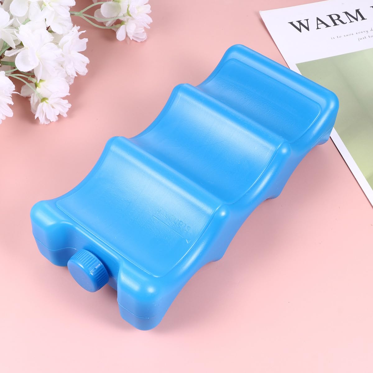 2pezzi Wave Shape Ice Pack Per Conservazione Latte Materno e Bevande Contenitori Riutilizzabili Per Congelatore Per Picnic e Viaggi Blu