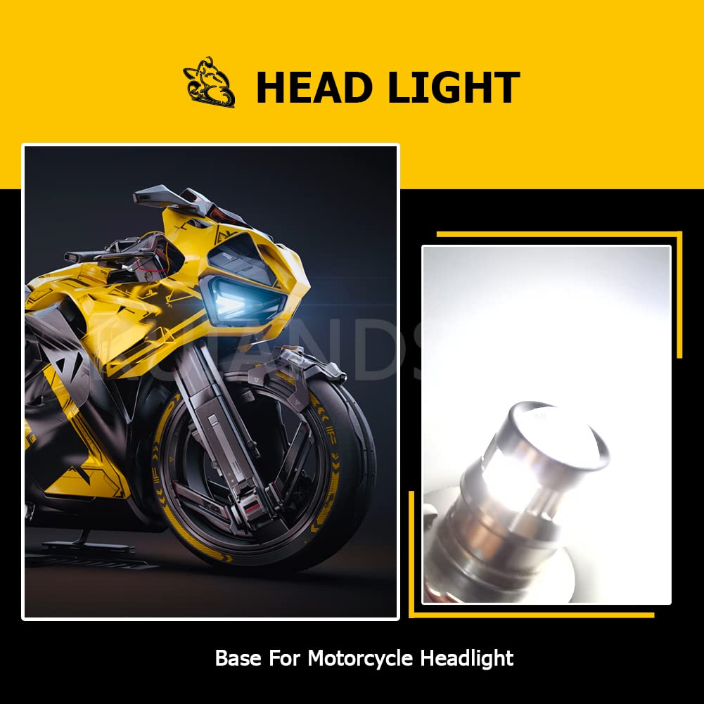 Ampoule Led H4 Ampoule LED Phare Moto BA20D Jaune 3030 SMD - Hi/Lo Beam 6V-24V - 800LM - Pour Feu Avant Ampoule LED Moto BA20D