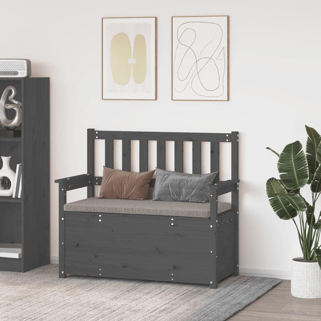 Banco Con Almacenamiento VidaXL, Madera De Pino Maciza, 80x41x77 Cm - Para Salón, Recibidor O Dormitorio