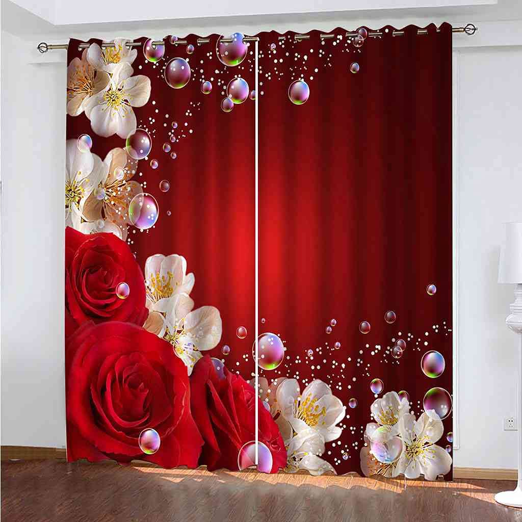 Rideaux occultants enfant 3D bulles colorées de fleur thermiques 264x242 cm