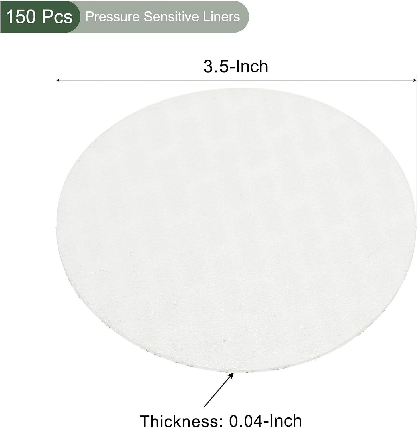 YOKIVE 150Pcs Foam Lid Liners, Polystyrene Tamper Pressure Sensitive Liners, Great for Bottle Cap Sealing (White, 89mm)