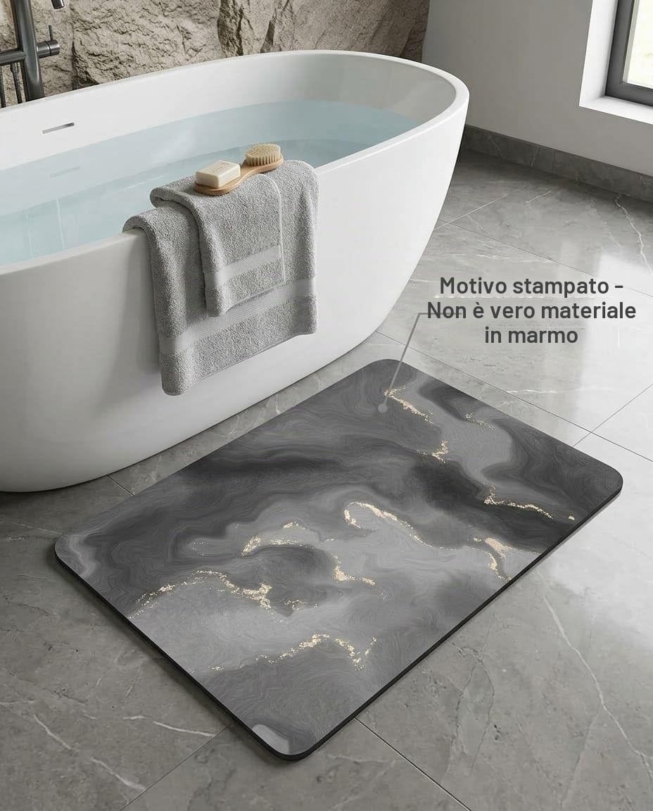 Diatomite Stone Bath Mat - Tappetino da Bagno in Pietra Morbido e Confortevole, Estremamente Assorbente, Perfetto Tappetino da Bagno Antiscivolo, Adatto per Diversi Stili di Casa