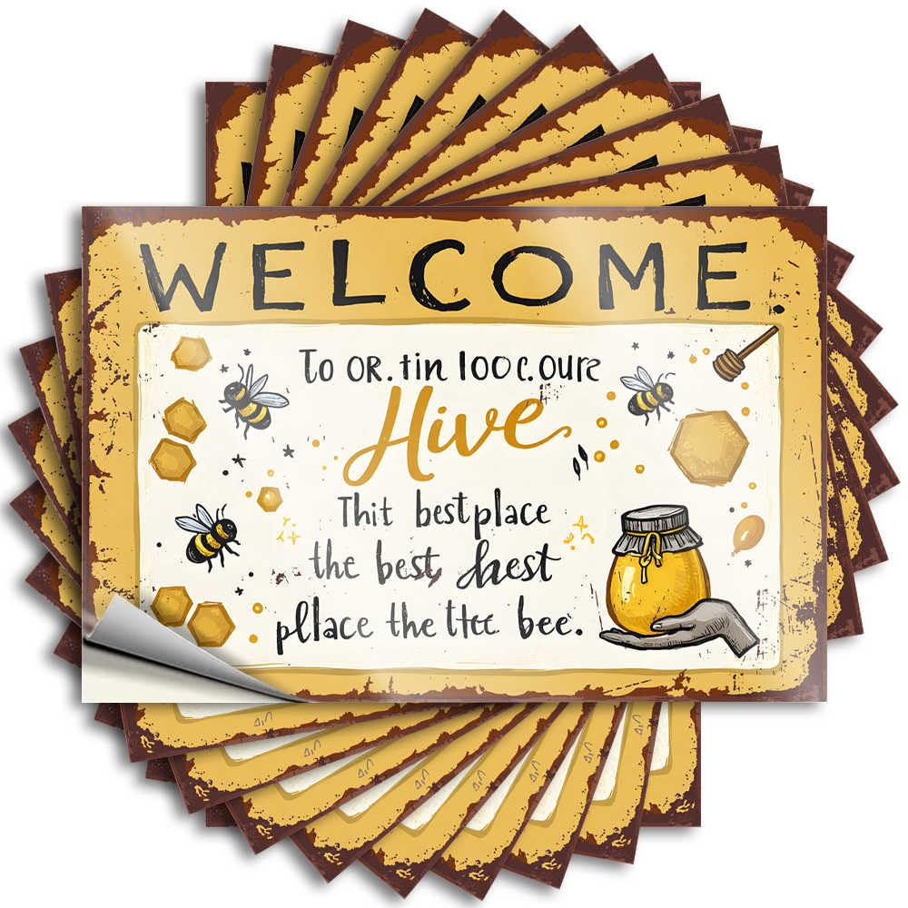 Bee-utiful Honey Haven: Welcome to Our Hive! Tumbler Summer - Best Man Cave Gifts Stickers Self Adhesive Sticker(8X12CM)