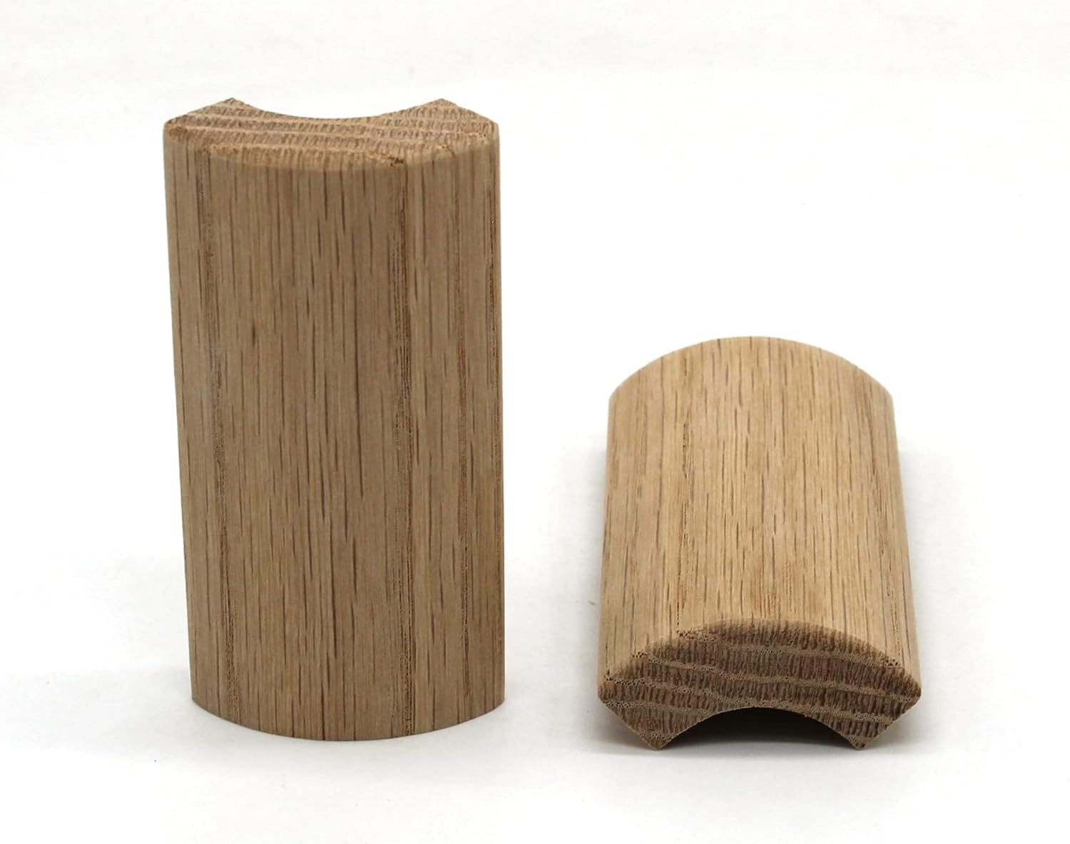 5/8" x 2" x 4" Red Oak Outside Radius Corner Base Block, Trim Molding for Thin Baseboard (4)