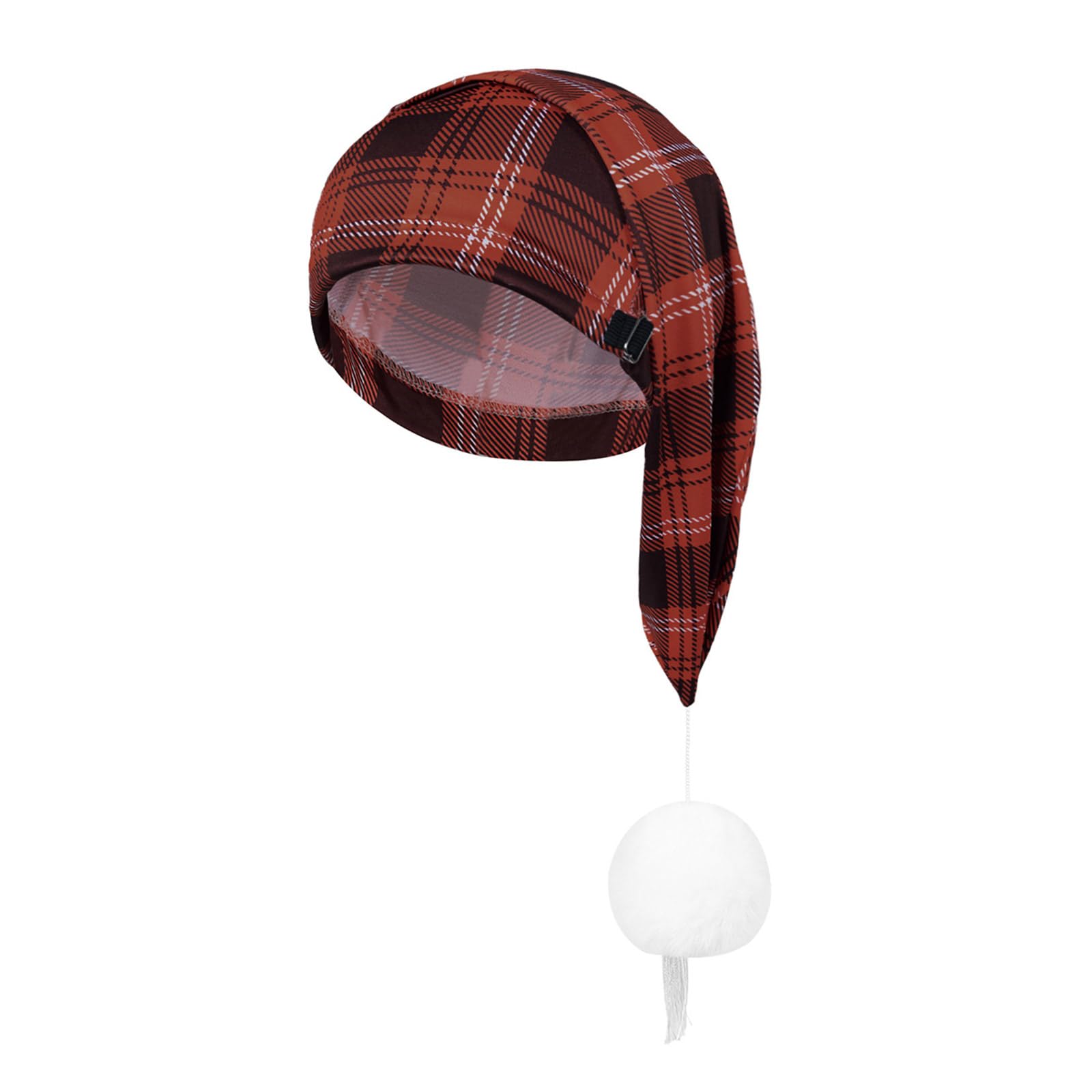 Jazuaiao Christmas Headwear Cap Thicken Plaids Perfect for the Holidays Colorful Outfits for Cosplay Santa Furry Hat Christmas Costume