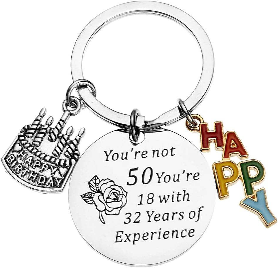 Elegant 50th Birthday Keychain for Women Perfect Costa Rica Ubuy