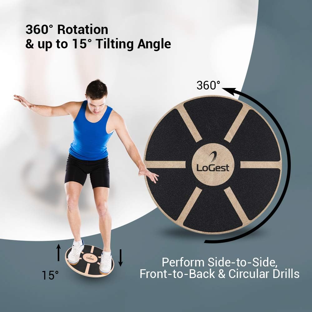 Logest 3 Piece Set - Balance Board - Rocker Board - Balance Pad Non-Slip Foam Pad Wobble Balance Board Trainer Standing Desk - for Fitness Stability Training, Yoga, Core Strength, Physical Therapy : Sports & Outdoors