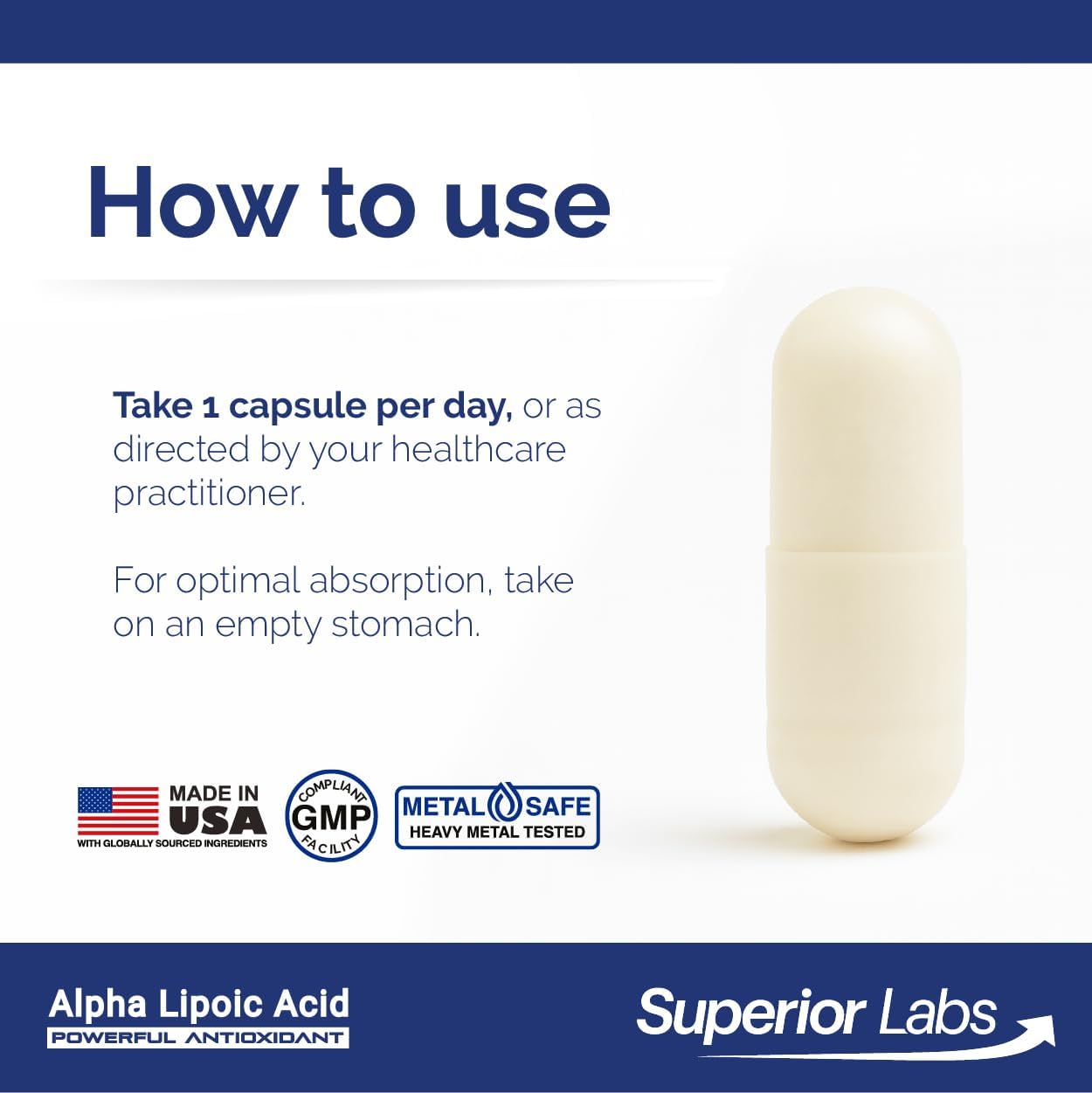 Superior Labs Alpha Lipoic Acid 600 mg Capsules, Pure Non-GMO ALA, High Absorption, Nerve Support, Healthy Circulation and Nerve Response, Healthy Aging Antioxidant, 120 Veg Caps, 4-Month Supply - Image 4