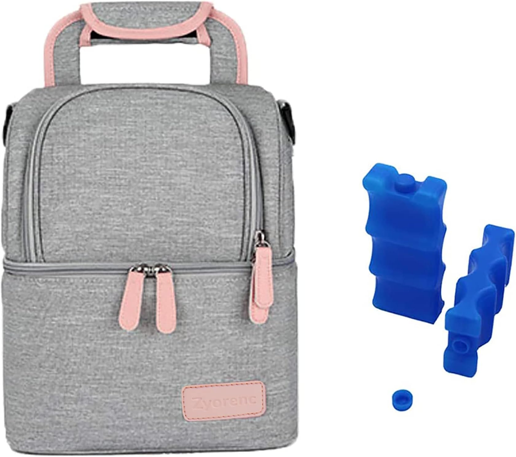 Sponsored Ad โ Insulated Bag for Baby Bottle Waterproof Warming Backpack for Breast Milk 2 Ice Cube Box Included (Grey)