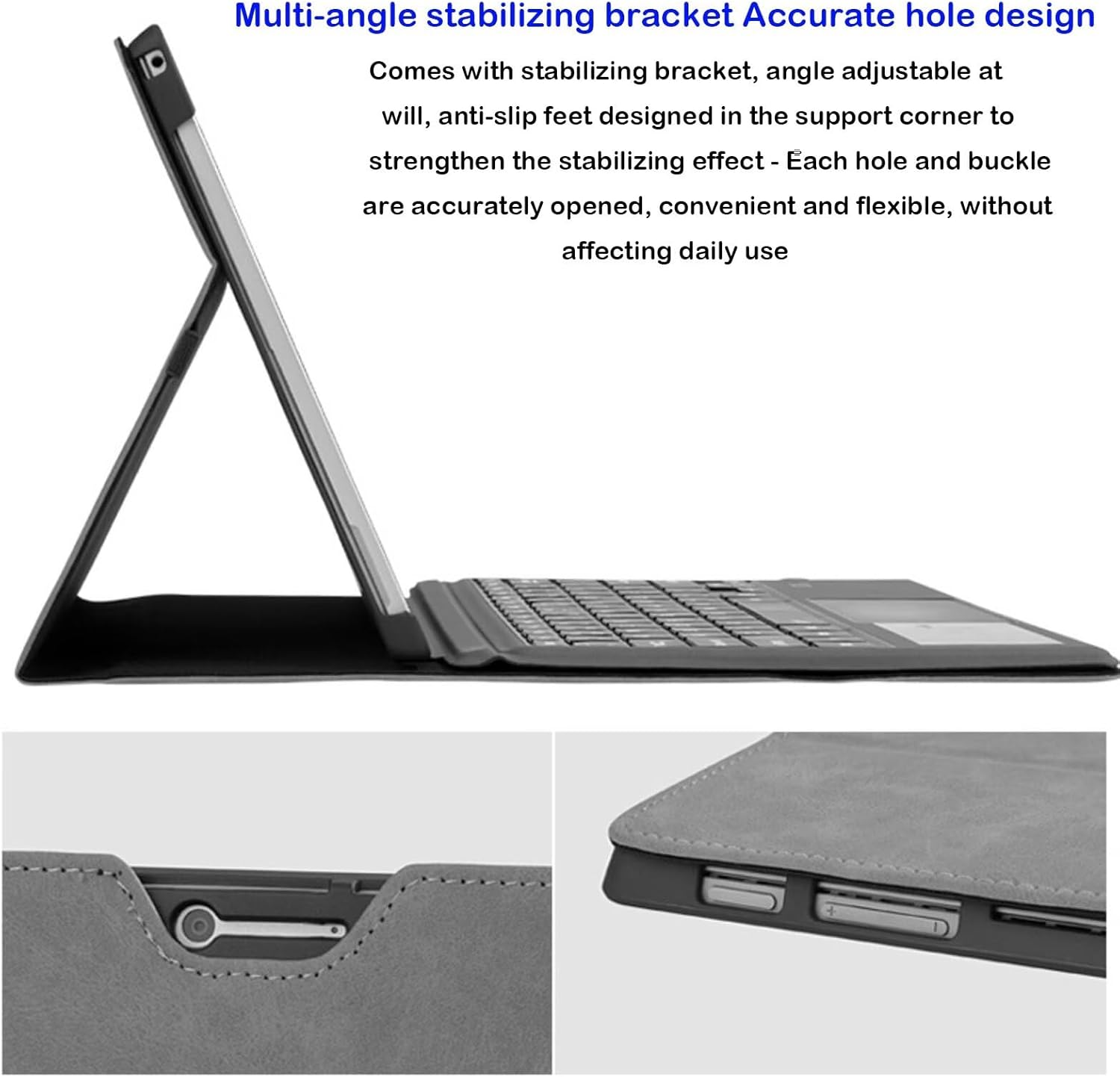 Case for Microsoft Surface Pro 11, Lightweight Protective, Multiple Angle, Four Corners Full Package,Scratch Proof,Business Cover with Pen Holder, Compatible with Type Cover Keyboard