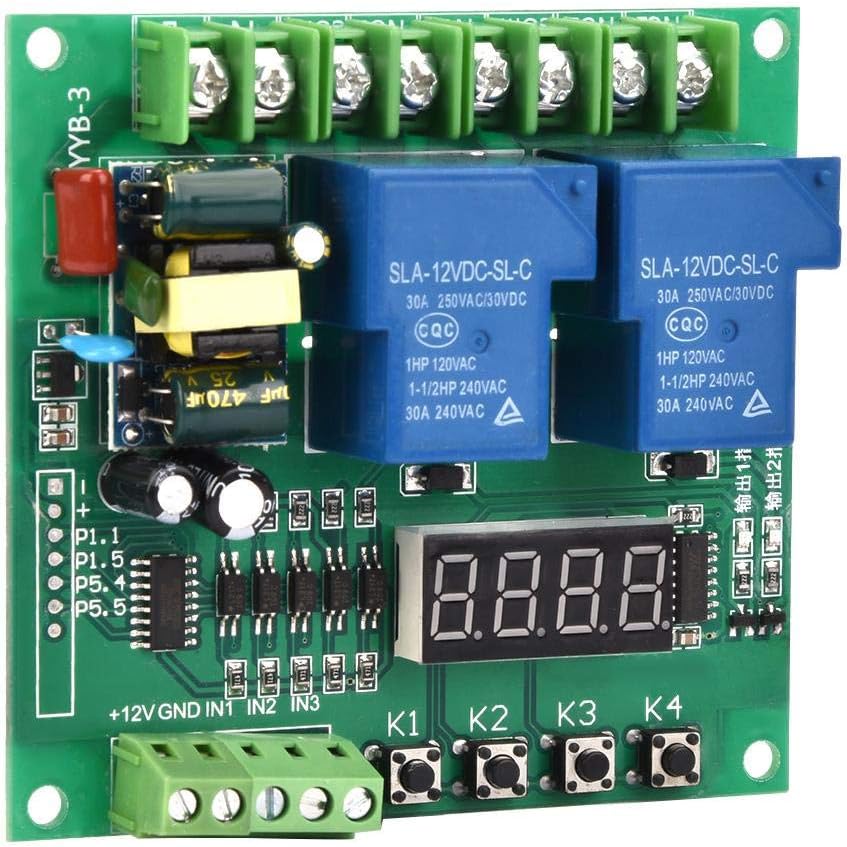Relay Module, 220V Motor Forward / Reverse Control Board Two Relay Delay Timing Cycle Module