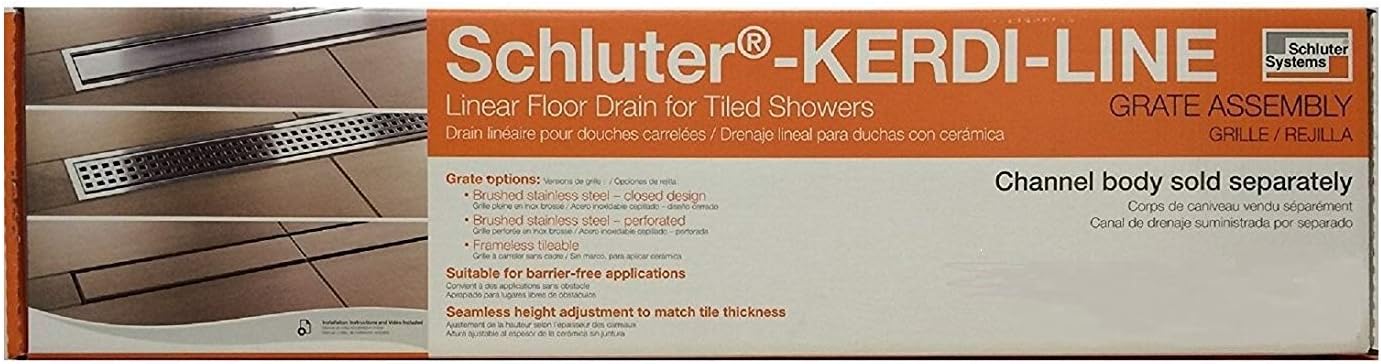 Promo 40% OFF Schluter Systems Kerdi-Line Frameless 20 Tileable Grate Assembly (KL1DRE50)