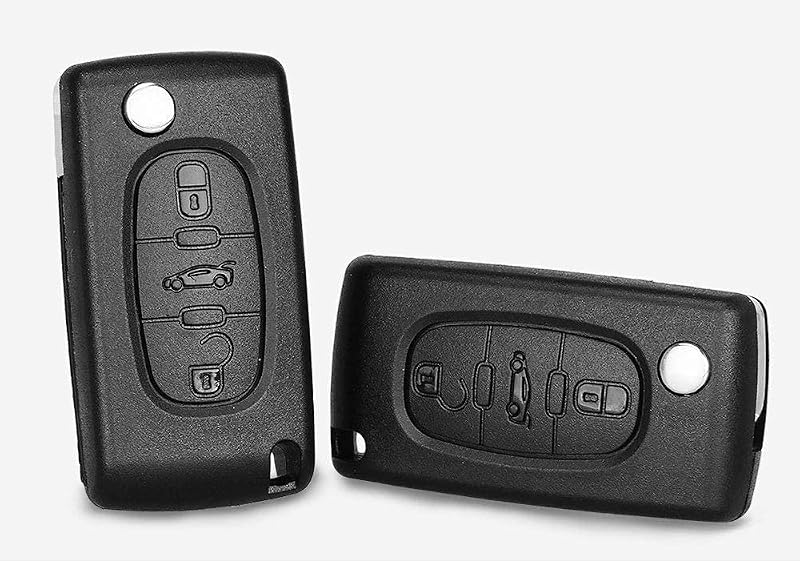 ENERGY 01 Autókulcs Ház Citroen C2-C8 és Peugeot 207-5008 Modellekhez - 3 Gombos Távirányító Tok - Kompatibilis Fiat Ulysse Járművekkel