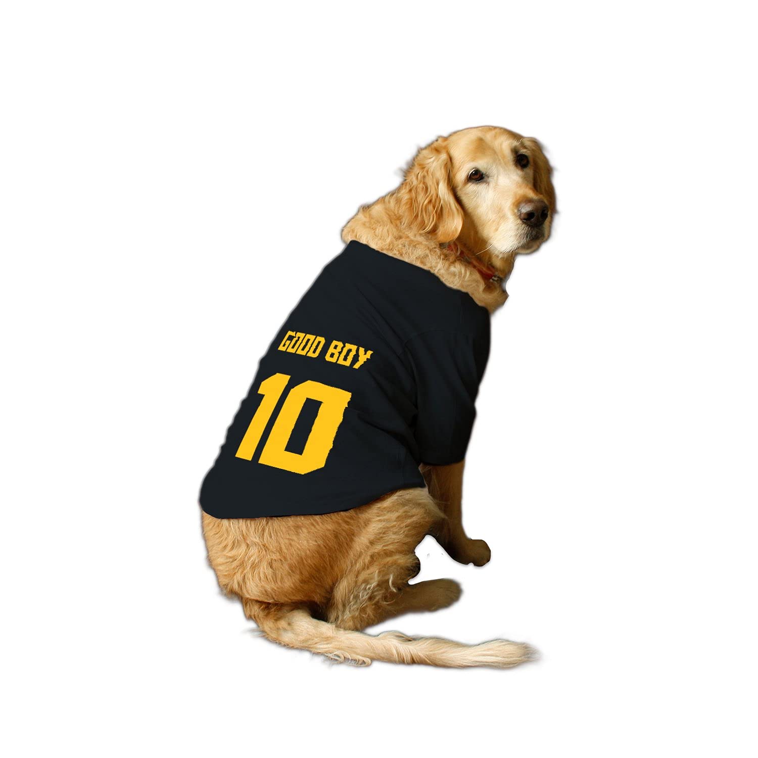 See full amazon price history chart for Ruse Basic Crew Neck Good Boy Jersey No.10 Printed Half Sleeves Dog T-Shirt/Apparel/Clothes/Tees Gift for Dogs.(Black) XX-Large (Saint Bernard, Great Dane etc.) Ruse Basic Crew Neck Good Boy Jersey No.10 Printed Half Sleeves Dog T-Shirt/Apparel/Clothes/Tees Gift for Dogs.(Black) XX-Large (Saint Bernard, Great Dane etc.) (B09G3FQGFD) Amazon Price History, Amazon Price Tracker