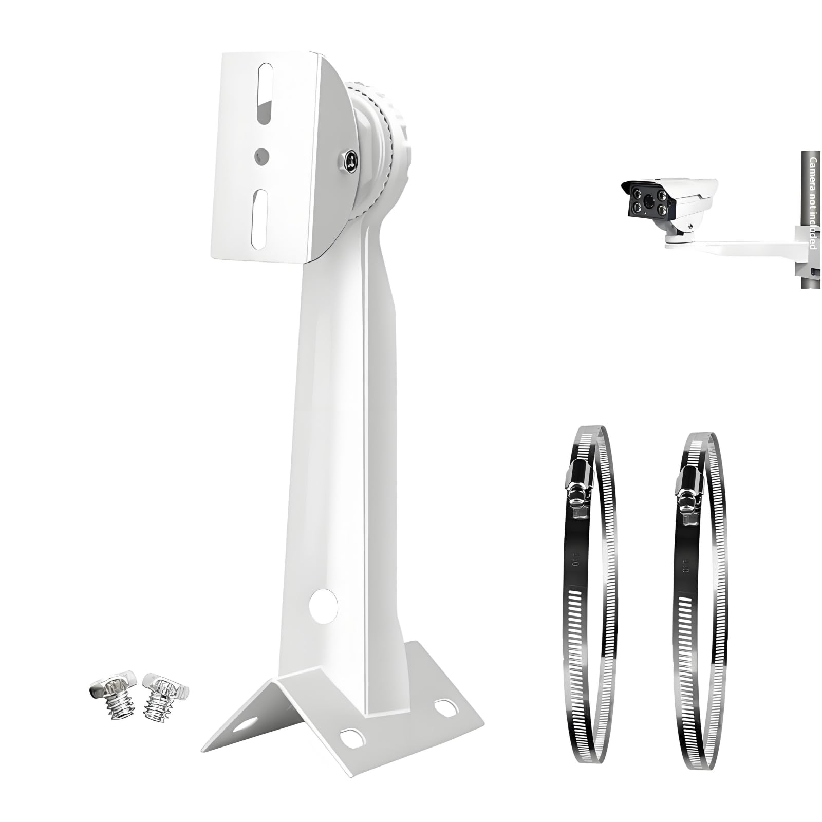 Ctxsumtec Light 305Mm/12" Aluminum Alloy Cctv Security Camera Corner Pole Wall Mounting Bracket For Dahua Bullet And Ptz Cameras Surveillance Camera With 2X 7.87" Loops