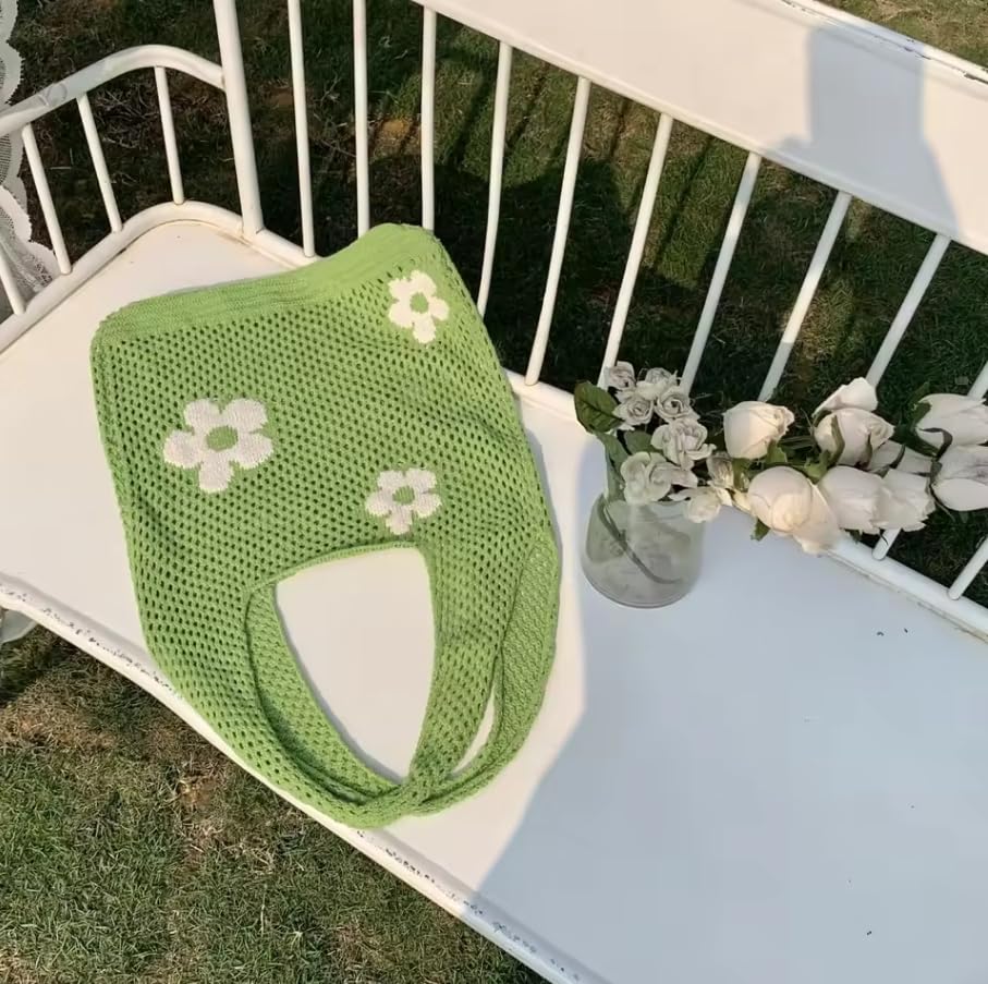 Image of Knit beach bag, Crochet Beach bag,Beach bags for women Knitted beach bag for summer