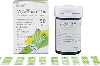 Ino Blood Glucose Test Strips for Diabetes - 50 Counts Accurate Diabetic Test Strips for Monitoring Blood Sugar - Compatible with Vivaguard Ino Glucometers Only, Green