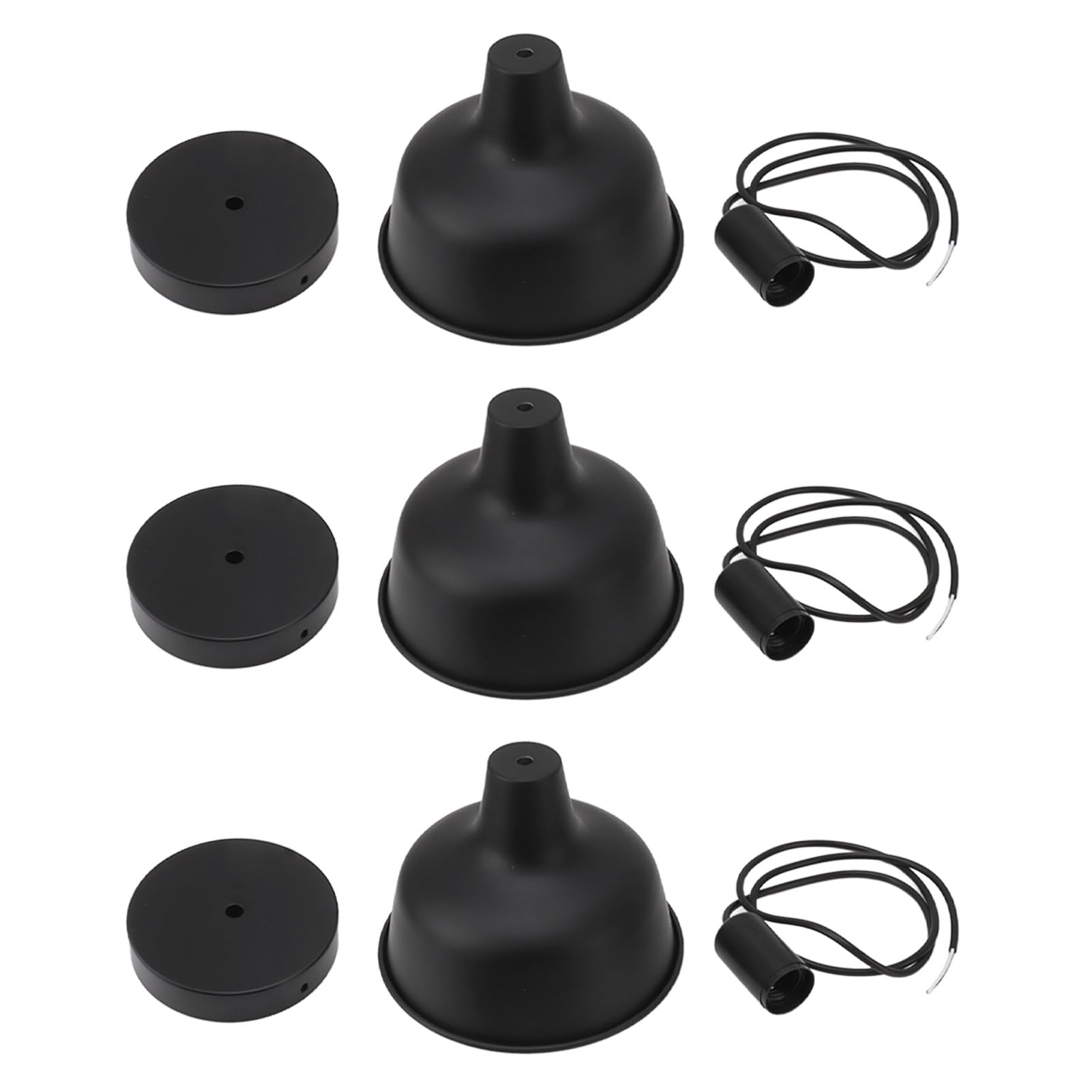 Omabeta Portalámparas Colgante de Granero de 3 Uds, Accesorio de Iluminación de Hierro Industrial con Cuerda Ajustable para Bares y Restaurantes Domésticos