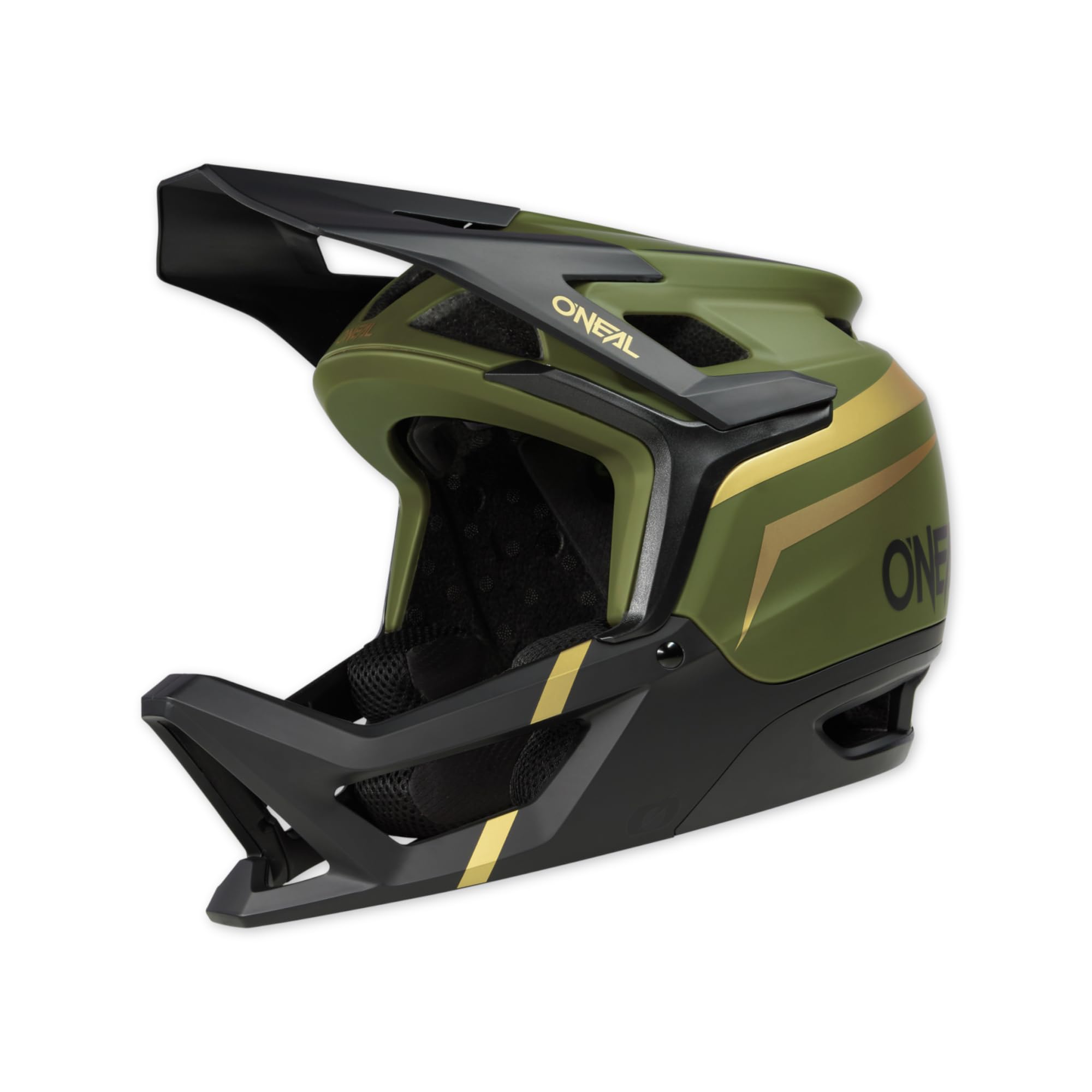 O'NEAL | Casco da mountain bike | Enduro MTB DH FR | Standard di sicurezza EN1078, Le aperture di ventilazione facilitano la respirazione | Transition Helmet FLASH V.23 | Adulto | Olive Black | XS