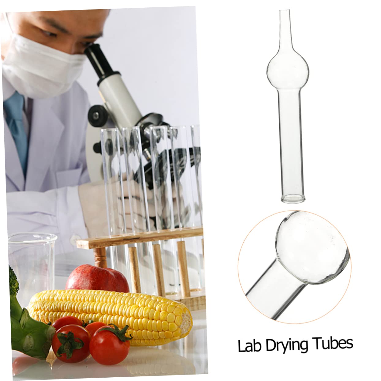 PLAFOPE 5 Stück Trockenröhrchen aus Glas mit Einer Kugel Glastrockenrohre für Labore und Chemische Experimente Geeignet für Schulunterricht Lehrer und Schüler