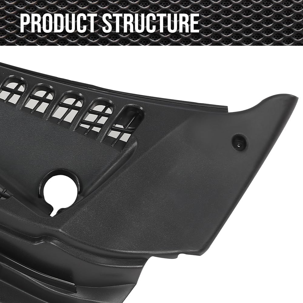 CNNELL Windshield Wiper Vent Cowl Screen Cover Grille Panel 2pcs Compatible with Ford F250 F350 F450 F550 Super Duty 1999-2007/Compatible with Ford Excursion 2000-2005