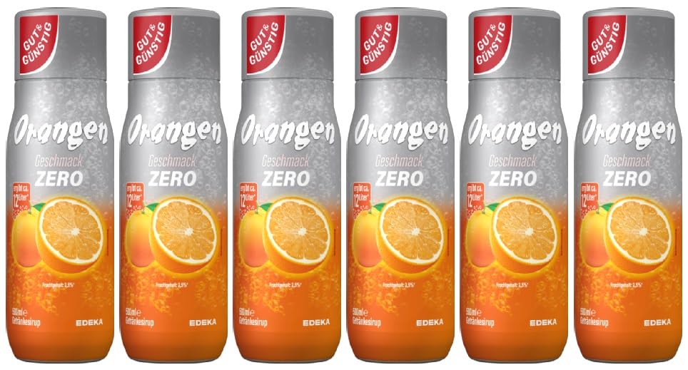 Gut & Günstig Orange Zero Getränkesirup 6er Pack (6x500ml)