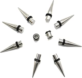 1g Taper and Plugs 4 Piece Stainless Steel Ear Stretching Kit (1 Gauge-7mm) - coolthings.us
