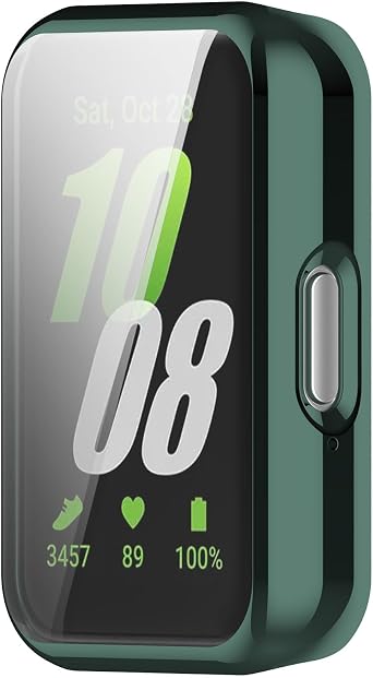 Case Compatible with Samsung Galaxy Fit 3 Screen Protector, Soft TPU Plated Bumper Cover Replacement Ultra-Thin Scratch Resistant Protective Case for Samsung Galaxy Fit 3 Green