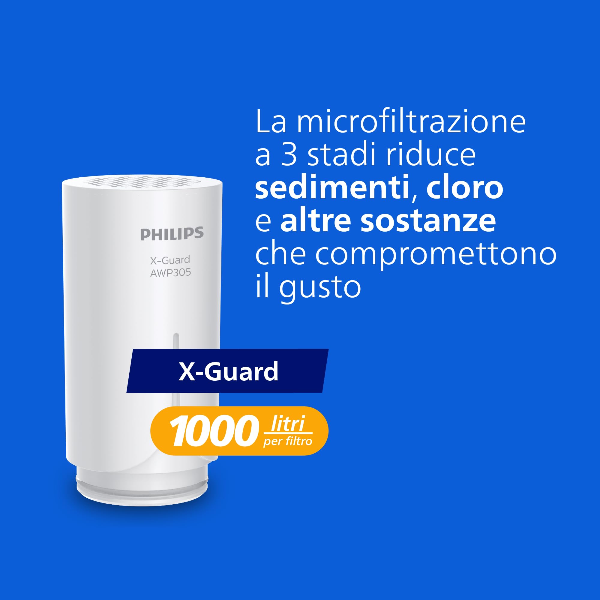 Philips Water Ontap Cartuccia filtrante AWP305/10 MICROFILTRAZIONE, capacità di filtrazione 1000 L