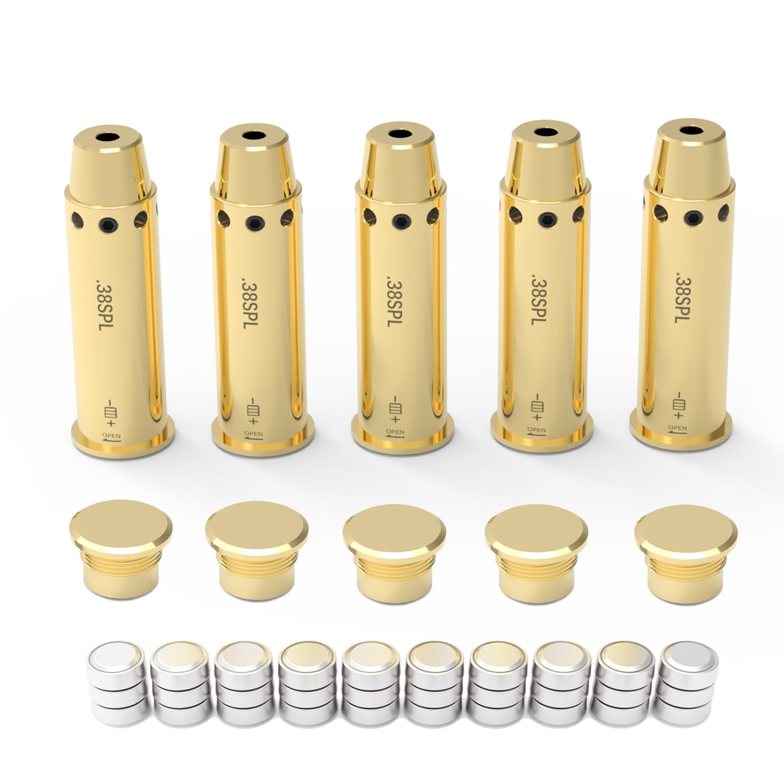 9mm/380ACP/40S&amp;W/45ACP Dry Fire Training Cartridge Integrated Snap Cap for Dry Fire Trainer,Red Dot Beam Bullet with Double O-Ring
