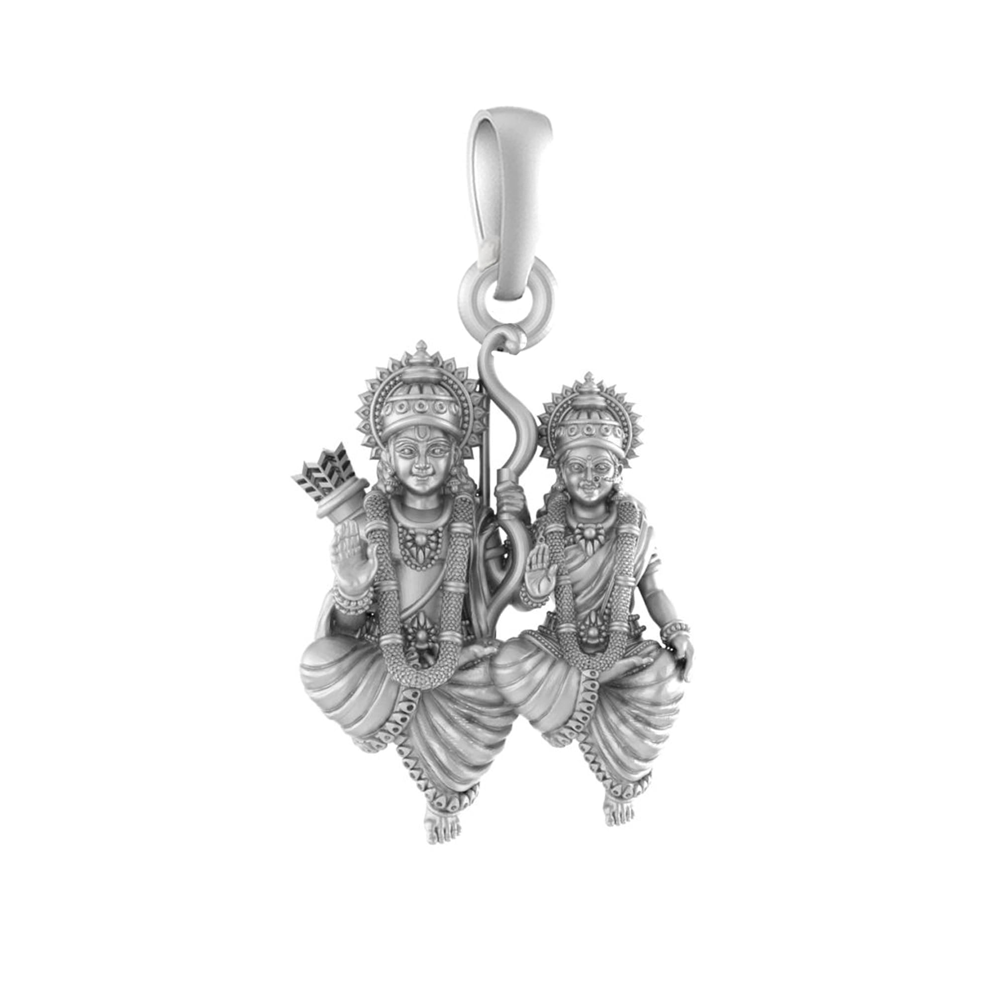 akshat sapphire Sterling Silver (92.5% purity) God Ram and Maa Sita (Big Size) Pendant for Men & Women Pure Silver Bhagwan Shri Ram Sita (Big Size) Locket for Good Health & Wealth-picture-42