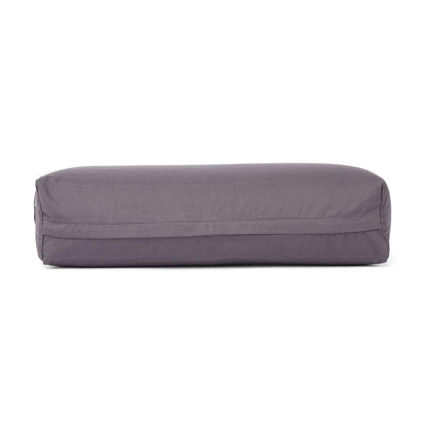 Bodhi Yoga Salamba Bolster Eco | Funda lavable de algodón 100% orgánico | Rollo de yoga rectangular con relleno de espelta orgánica | Cojín de yoga grande | Tamaño 63 x 26 x 20 cm (antracita)