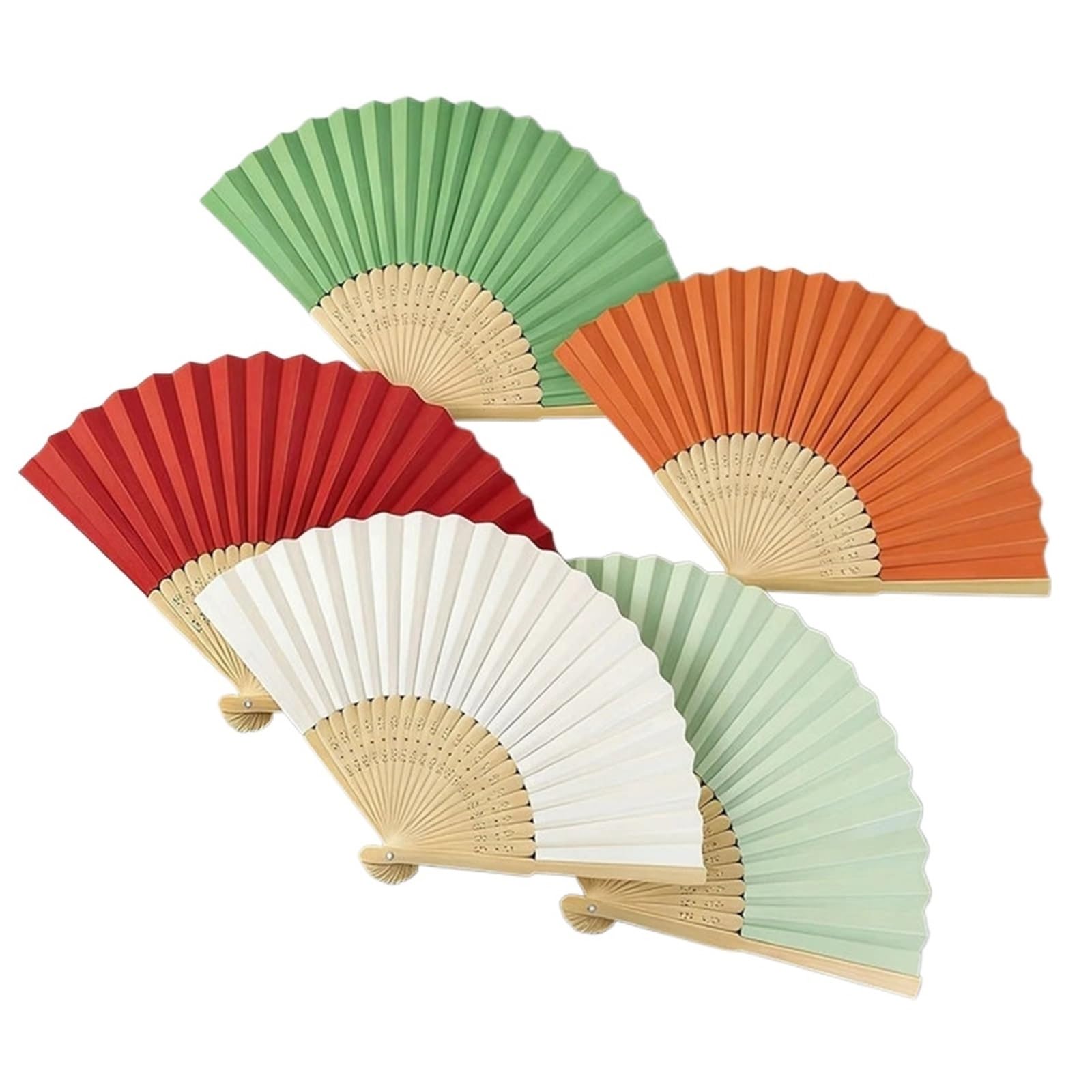 Zeahkri Folding Fans 6pcs Retro Hand Fan Bamboo Folding Fans Chinese Style Dancing Elegent Art Craft Gift Female Woman Photo Props for Wedding Performance Dancing(A8)
