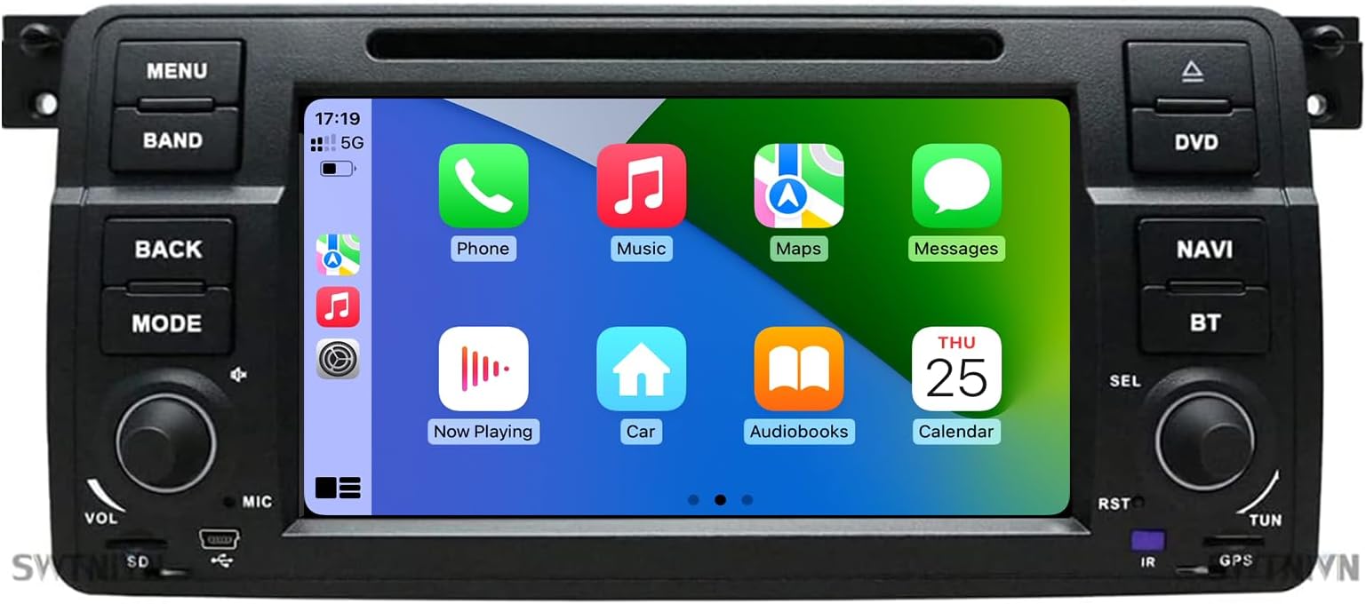 SWTNVIN Android 10.0 Car Audio Stereo Headunit Fits for BMW E46 DVD Player Radio 7 Inch HD Touch Screen GPS Navigation with Bluetooth WIFI Steering Wheel Control 2GB+32GB
