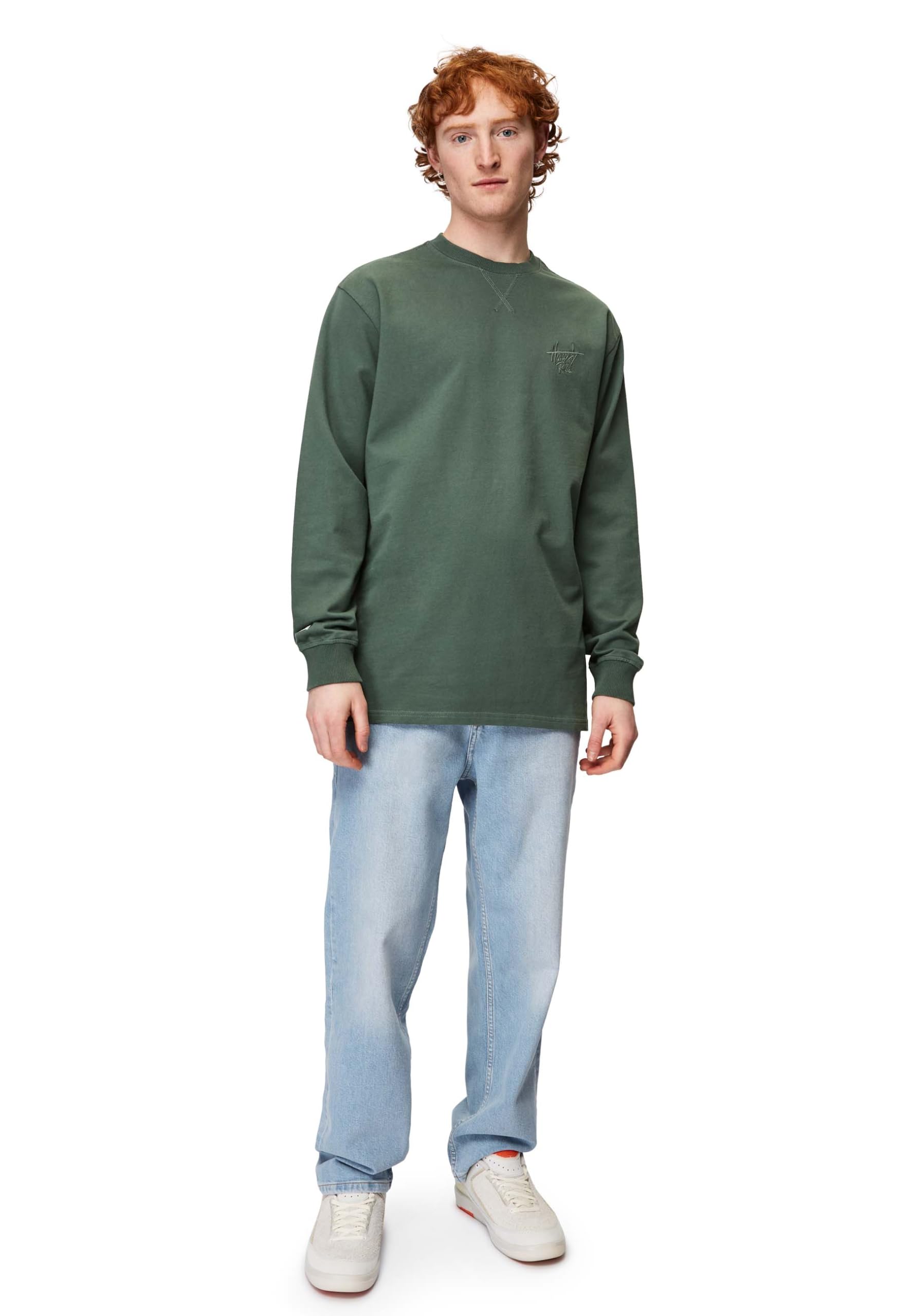 Honesty Rules Langarmshirt Herren, French Terry Signatur, bequemes Crew Neck Sweatshirt Loose Fit für Männer, Longsleeve aus 100% Bio-Baumwolle mit Rundhalsausschnitt