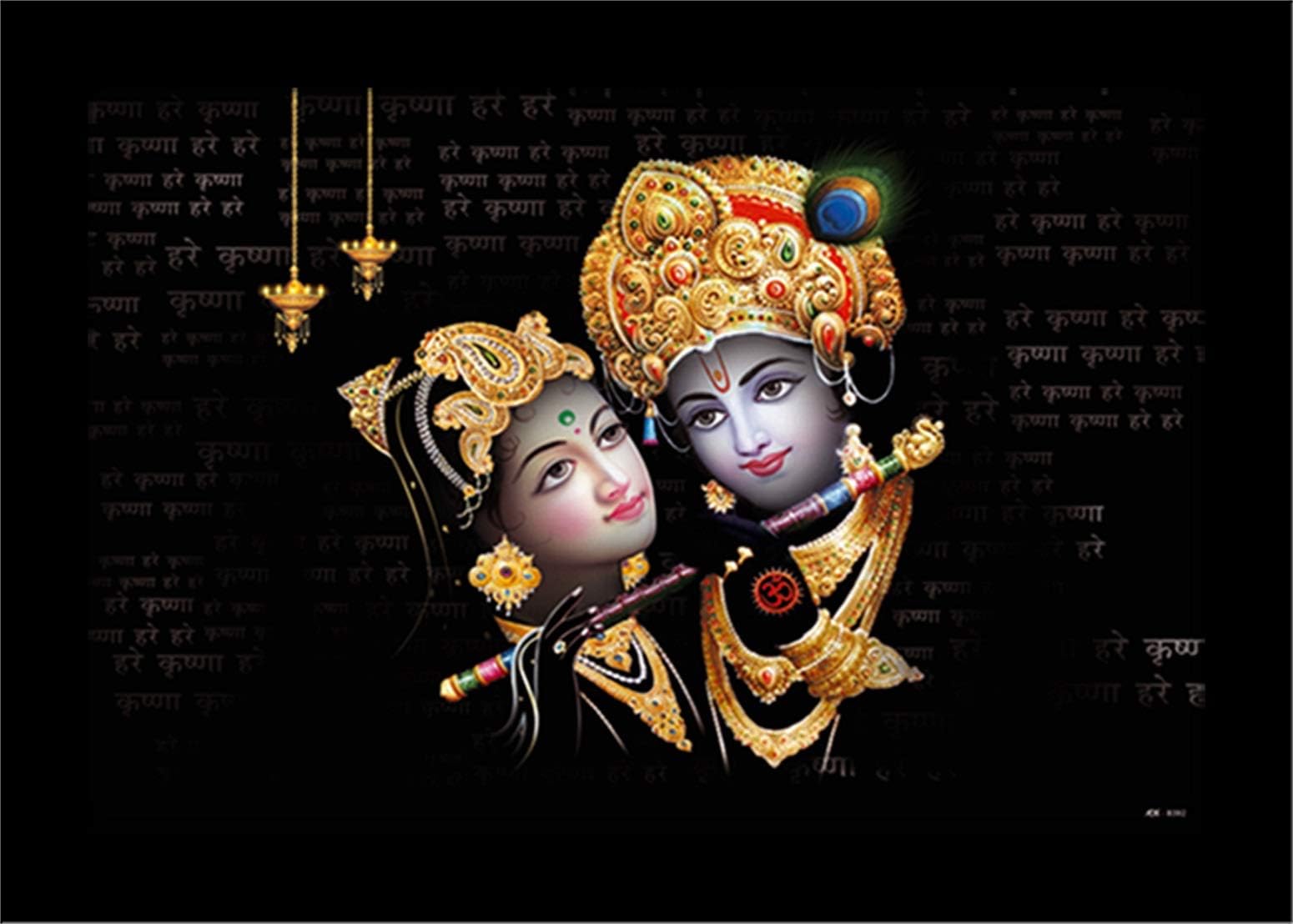 LIFEHAXTORE® Xtore Krishna Radha Art Framed Painting | Ready to Hang | emits Positive Vibes - (Wooden Fiber Frame, 12inch x 18 inch)