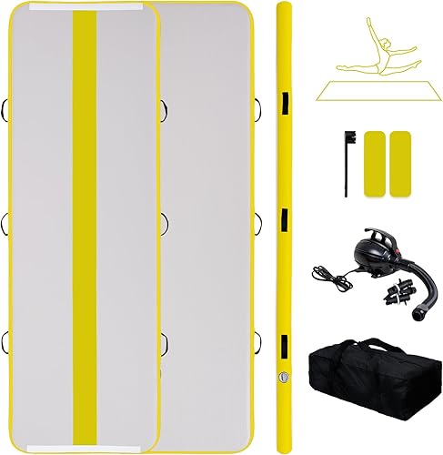 Tuxedo Sailor Inflatable Gymnastics Mat with Electric Pump, Storage Bag, Repair KitAir Mat for Home Training, Cheerleading, Yoga