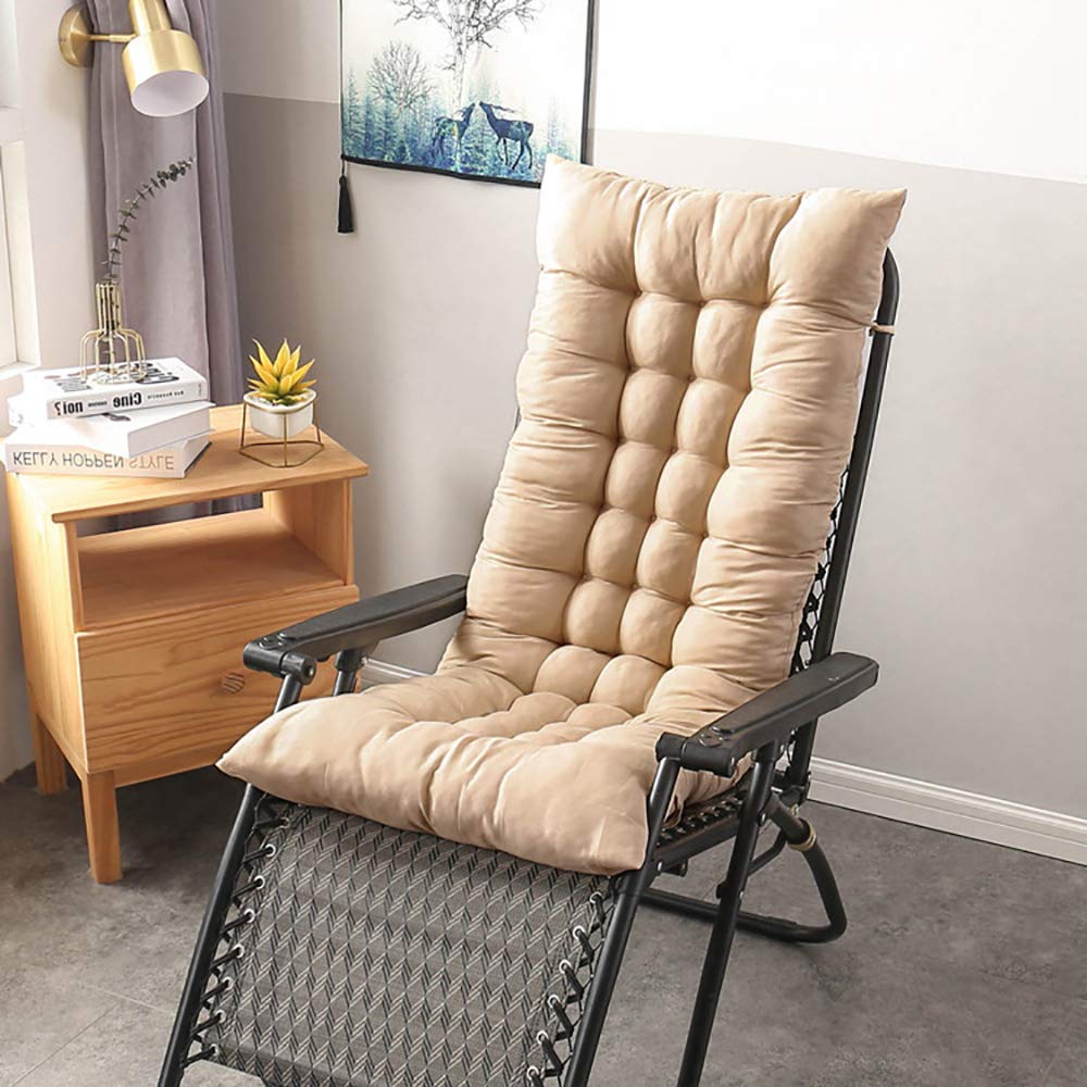 Coussin de chaise de patio beige pour fauteuil jardin, assise grand confort 125x48