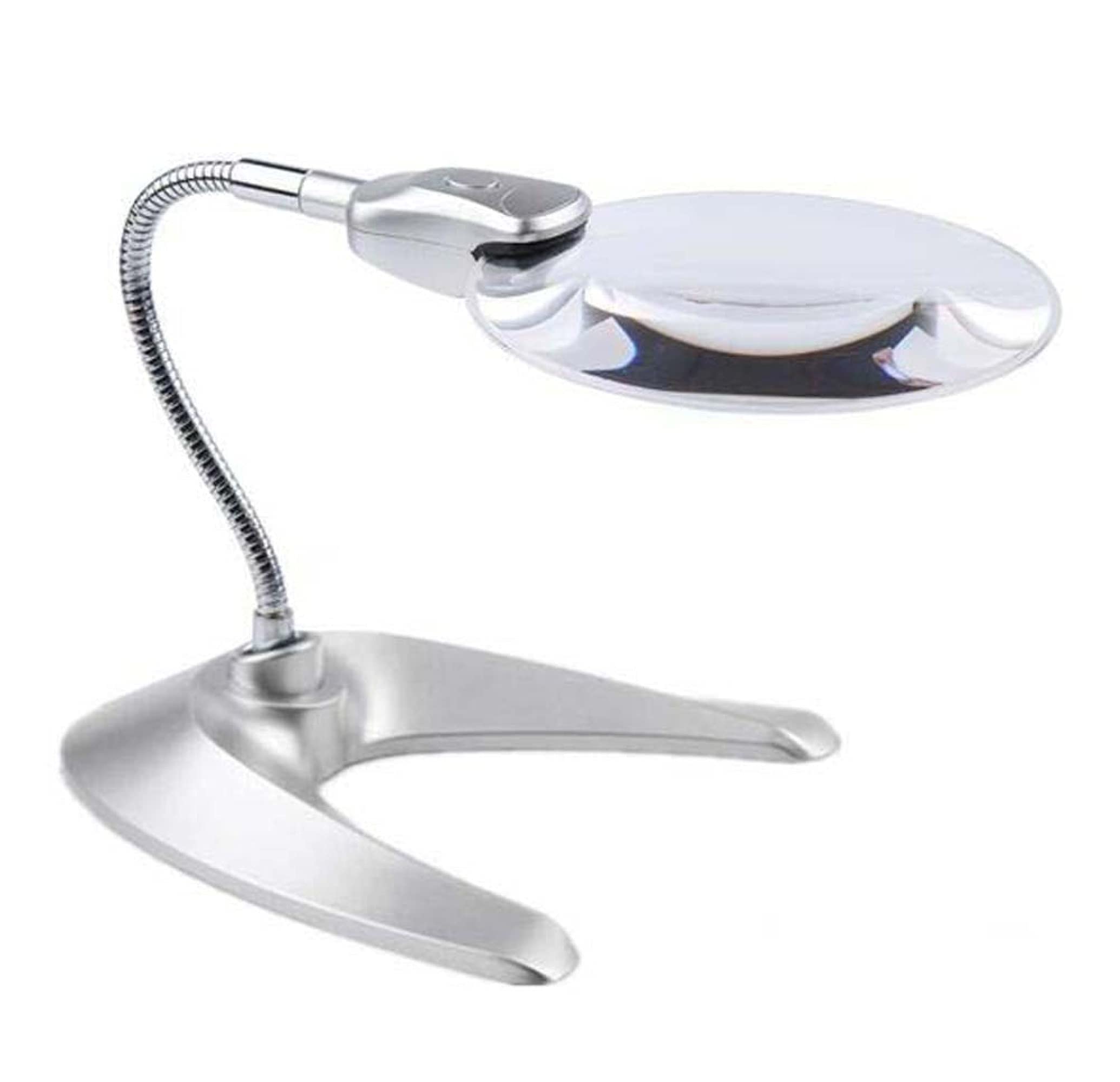 Lupa con Luz 2X 5X Lupa con Iluminación LED Lupa con Manguera Metálica Lupa De Lectura De Sobremesa Lupa con Iluminación
