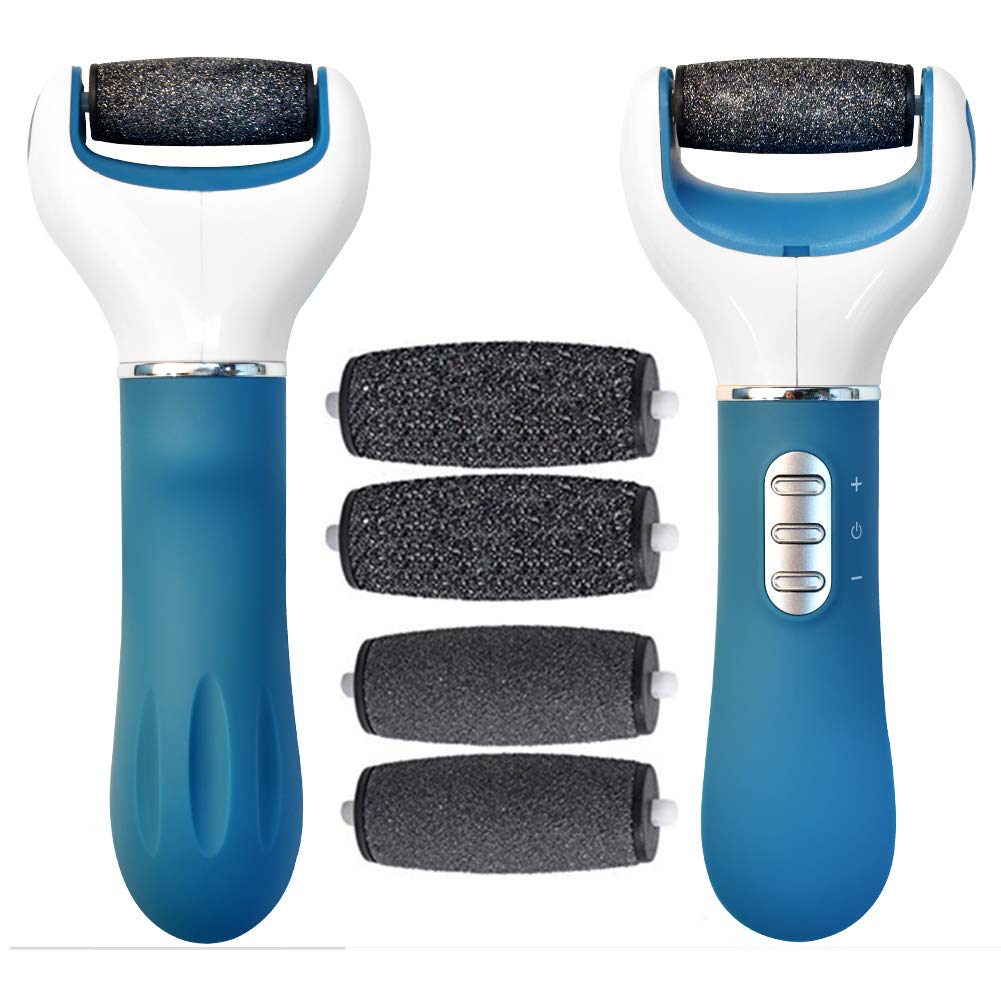 VEABEST Foot File Callus Remover Electric,Three different speed, Rechargeable,Pedicure Tools Foot Scrubber for Dry Dead and Cracked Skin,Professional Feet Care,Four Roller Included