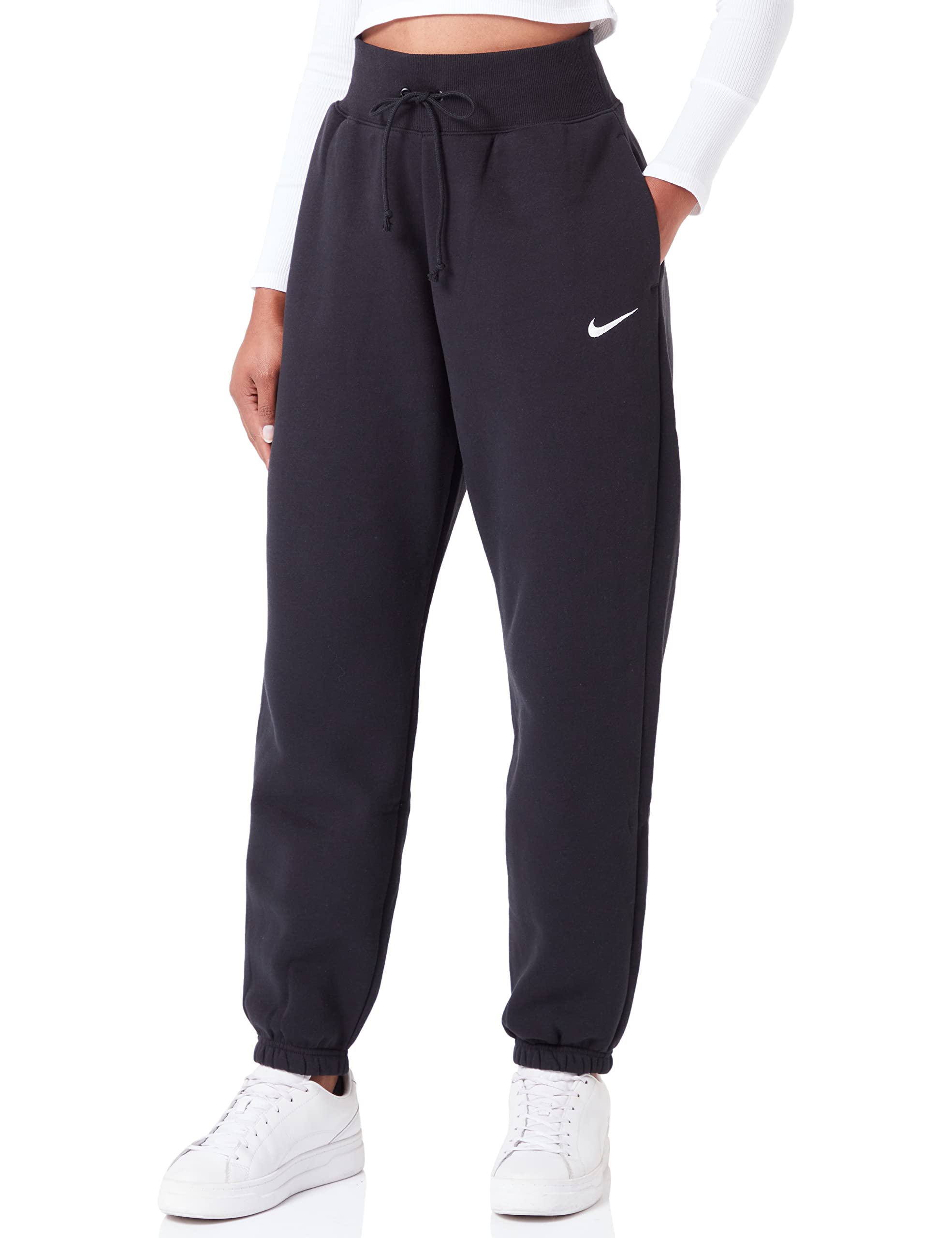 Nike DQ5887-010 W NSW PHNX FLC HR OS Pant Pants Women's Black/SAIL Size XS-S