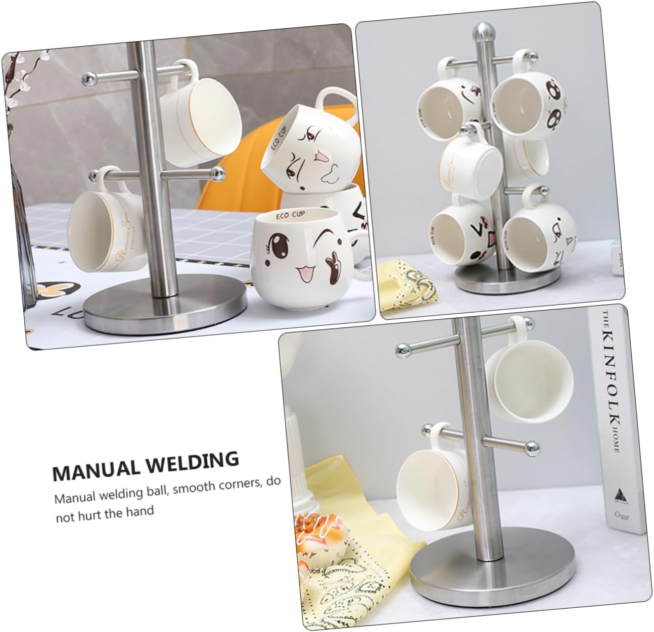 Mug Storage Rack Cup Holder Drinkware Shelf Cup Drying Rack Classic Counter Top Holder