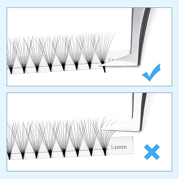 10D Extension Cils Volume Russe, 0.07mm D Curl Extension Cils 8-14mm Mix Soie Naturel Premade Professionnel Individuels By GEMERRY (0.07-10D-D curl-mix) - 4