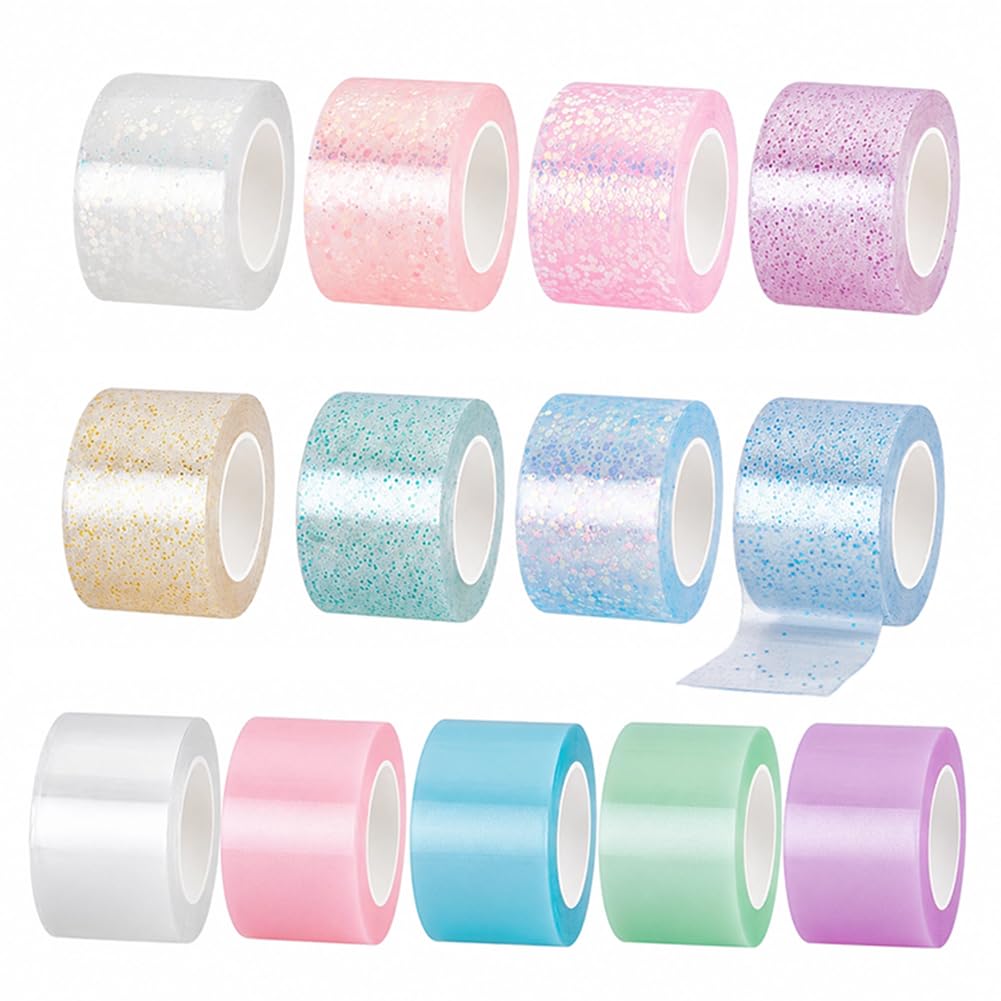 OLYCRAFT 13pz 13 colori Nastro Nano 39mx5cm Nano Tape Bubble Kit Kit di Nastro a Bolle Nano Nastro Biadesivo Colorato per Principianti Artigianato Fai Da Te Feste di Compleanno Gioco A Casa