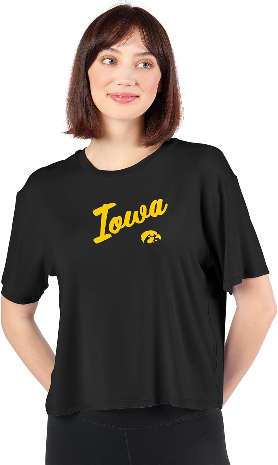 CERTO NCAA Iowa Hawkeyes T Shirt for Women Girls, Short Sleeve Graphic Top, Small - Image 5